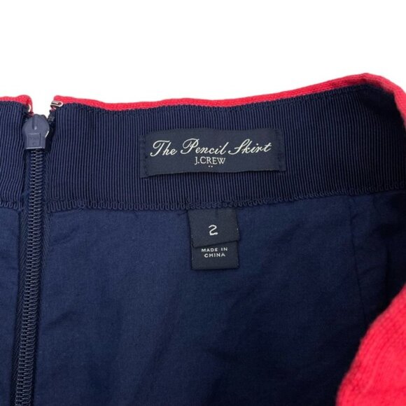 J.CREW Linen Blend Stripe Pencil Skirt Sz 2 - Picture 4 of 5